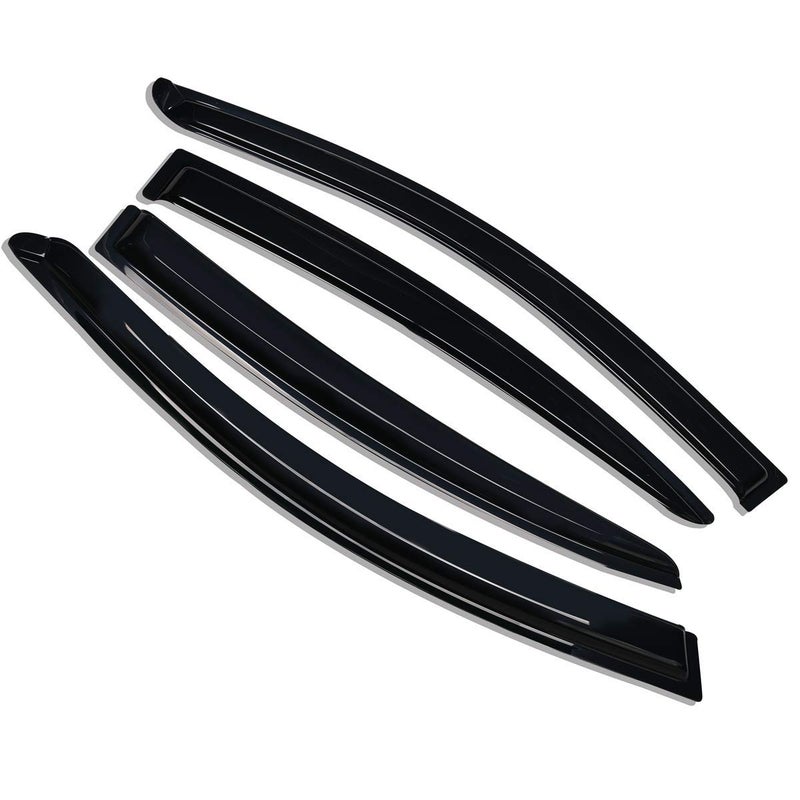 Lightronic Extra Durable Outside-Mount Auto Vent Window Visor, Fits 2004-2009 Mazda 3 Sedan, UV Protection Rain Guard, Original Wind Deflector, No-Drill Easy Install, Dark Smoke, 4-Pcs - Image 3